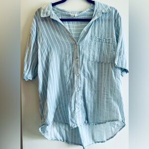 Blue stripe button up shirt